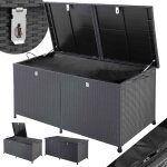 Coffre de rangement en polyrotin 625 litres xxl sur roulettes coffre de jardin coffre de coussin banc ...
