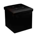 Coffre de rangement pouf pliable pvc 38cm - noir