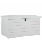 Gardebruk coffre de rangement en mtal blanc 120x62 cm 385 l verrouillable extrieur coffre jardin coussin ...