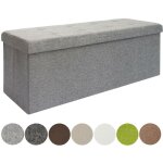 Coffre de rangement xxl pliante 110x38x38cm incl 2 cloisons 120l pouf pliable repose - pieds rectangulaire ...