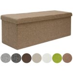 Coffre de rangement xxl pliante 110x38x38cm incl 2 cloisons 120l pouf pliable repose - pieds rectangulaire ...