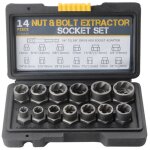 Coffret de 14 extracteur d'crous, douille pour extracteur de boulon endommags, ensemble d'outils pour ...