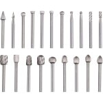 Ce coffret de 20 limes rotatives en acier rapide au tungst�ne poss�de une tige de 3 mm de diam�tre et ...