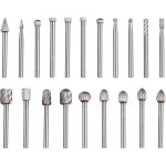 Ce coffret de 20 limes rotatives en acier rapide au tungst�ne poss�de une tige de 3 mm de diam�tre et ...