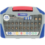 Coffret 35 pi�ces - 34 embouts torsion rev�tus tin + 1 porte - embout magn�tique quick change - tivoly ...