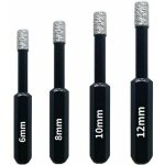 Coffret 4 forets diamant pour carrelage, cramique, grs crame, tuiles, verre, pierre. professionnelles ...