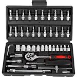 Coffret 46 pcs cliquet et douilles 1 / 4  outils variateur coffret multi - outils