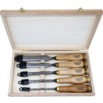 Coffret de 5 ciseaux de sculpteur - manche bi - mati�re - emile peyron - 1111pl