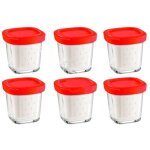 Coffret de 6 pots avec �goutoir delices box pour yaourtiere seb