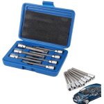 Coffret de 7 longues douilles torx t25  t60 110 x 9, 5 mm avec mallette bleue