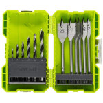 Coffret antichocs empilable 12 accessoires de per�age bois rak12swd - ryobi
