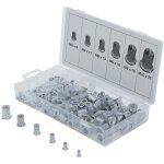 Coffret assortiment de 150 inserts filetes aluminium de 3 � 10 mm