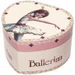 Coffret à bijoux musical en forme de coeur ballerina Coffret à bijoux musical en forme de coeur ballerina