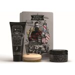 Coffret cadeau hiskin pour homme : gel nettoyant visage et barbe + pommade � barbe + brosse � barbe