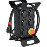Coffret de chantier 16a, 5 prises fran�aises ip44 16a, avec disjoncteur diff�rentiel 30m et bouton poussoir ...