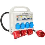 Coffret de chantier 2 x cee 400v / 16a + 4 x 230v schuko ip44 5 ples avec cble pour les chantiers de ...