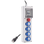 Coffret de chantier monophas� ip44 ? 4 prises 230v 16a, diff�rentiel 30ma, arr�t d'urgence et c�ble 3 ...