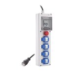 Coffret de chantier monophas� ip44 ? 4 prises 230v 16a, diff�rentiel 30ma, arr�t d'urgence et c�ble 3 ...