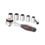 Coffret cliquet 1 / 4 facom - r. 360packpb (6 douilles 6 pans) - cl� a cliquet performante - gris
