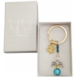 Coffret de communion porte - cl�s dor� bo�te ange cristal cadeau pour invit�s