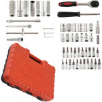 Coffret complet 53 pi�ces 1 / 4  douilles cliquet 6 pans embouts rallonges