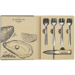 Coffret couteau  huitres et 4 fourchettes en acier inoxydable