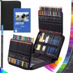 Coffret de crayons de couleur professionnels, crayons  papier, fusains, 145 en 1