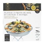 Coffret dgustation 'hutres & fruit de mer' 34cm argent