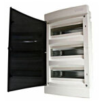 Coffret lectrique encastre 3 ranges 36 modules avec porte translucide teinte