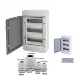 Coffret lectrique tanche 3 ranges de 12 modules apparent ip65 + borniers et 40 presses - toupe
