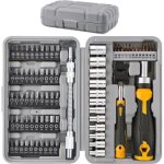 Coffret d'embouts de tournevis multi - embouts de 79 pi�ces avec douilles 1 / 4  et poign�es