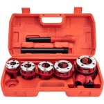 Coffret fili�res de plombier, 5 matrices de filetage 3 / 8 , 1 / 2 , 3 / 4 , 1 , 1 - 1 / 4 , kit de filetage ...