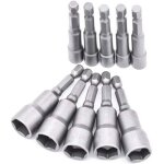 Coffret de forets pour perceuse 10 pi�ces douille visseuse 6 - 19mm - adaptateur embout, hexagonal pour ...