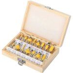 Coffret de fraises pour d�fonceuse et affleureuse, lot de 15 fraises � d�foncer en carbure de tungst�ne ...