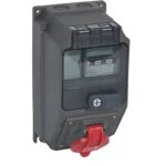 Coffret monoprise hypra ip44 1 prise 3p + n + t 16a 380v � 415v et 1 disjoncteur (059218)