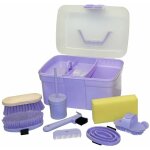 Coffret de nettoyage complet pour enfants set de pansage violet pour chevaux brosses de pansage - kerbl ...