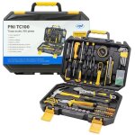 Coffret d'outils � main pni tc100, 100 pi�ces, acier au carbone et au chrome - vanadium, coffret plastique ...