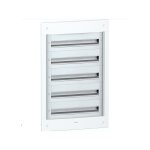 Coffret de repartition encastr� 5 rangees 24 modules (5x24m) blanc 960x610x125mm sans porte avec bornier ...