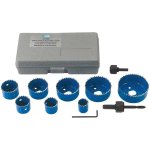 Coffret scie cloche pour bois + trou foret perceuse fervi 0238