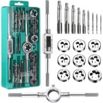 Coffret tarauds et fili�res 20 pi�ces m3 - m12, filetage fin et large, acier alli� gcr15, mallette de ...