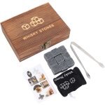 Coffret � vin en bois avec pierre � glace, accessoire pour le vin, coffret cadeau, rangement portable ...