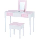 Coiffeuse enfant bois table maquillage miroir tabouret fantasy fields teamson td - 13295a