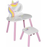 Coiffeuse enfant avec miroir et tabouret sweet licorne en mdf