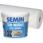 Colle pour toiles de verre en pte semin seau 5 kg et toile de verre pour murs et plafonds sem crepi ...