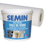 Colle pour toiles de verre et rev�tements muraux l�gers en p�te semin seau 5 kg et toile de verre sem ...