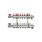 Collecteur plancher chauffant 11 4 x 8 circuits de chauffe en laiton