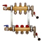 Roth - collecteur prmont pour plancher chauffant avec dbitmtre hx - d 6 circuits 26x34, vannes, thermomtr ...