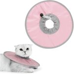 Collerette chat anti lechage et anti grattage, ajustable et rose, taille m, pour r�cup�ration des chats ...