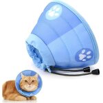 Collerette chat anti l�chage et anti grattage, colerette protection chat en tissu souple, r�glable et ...