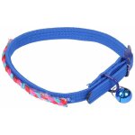 Bricoline - collier chat avec cloche, 30 cm, rose avec dcoration tresse